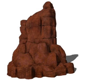 自然风假山小品su模型