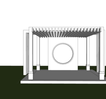现代廊架凉亭su模型
