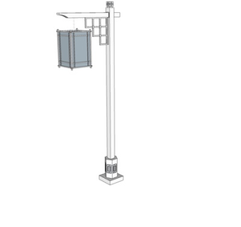 新中式路灯su模型