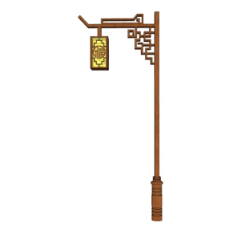 新中式路灯su模型