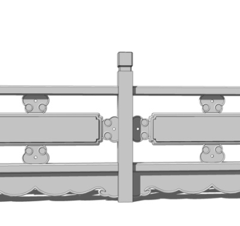 新中式石雕护栏su模型