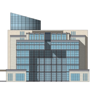 现代酒店外观su模型