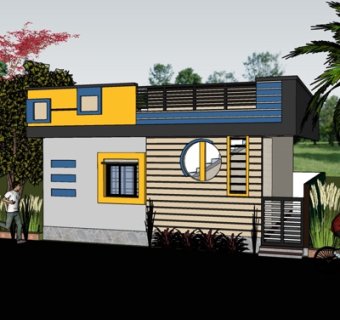 现代公厕外观su模型