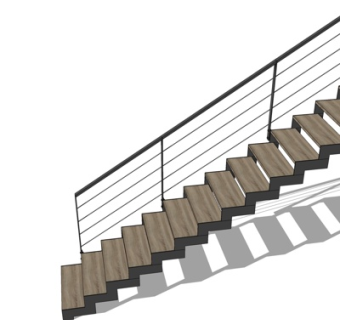现代直跑楼梯su模型