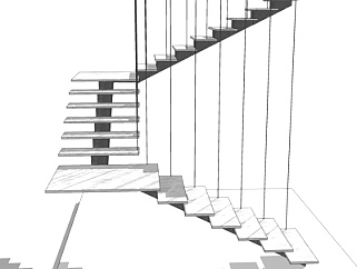 现代踏板<em>式楼梯</em>su模型