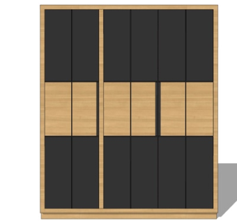 现代多功能储物衣柜su模型