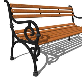 欧式公园公用椅su模型