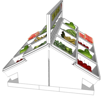 现代超市蔬菜货架su模型
