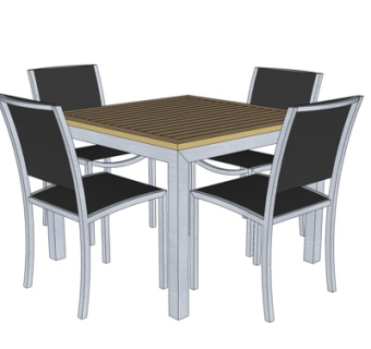 现代休闲桌椅su模型