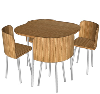 现代休闲桌椅su模型