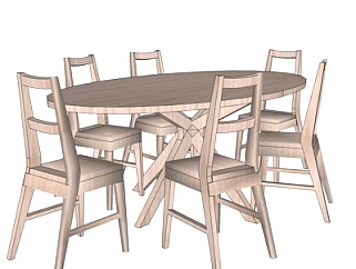 <em>现代条形</em>餐桌椅su模型