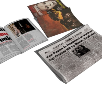 现代报纸杂志su模型