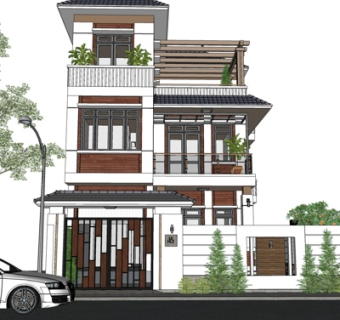 现代独栋别墅su模型