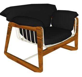 现代布艺休闲椅su模型