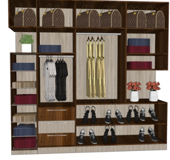 现代多功能衣柜su模型