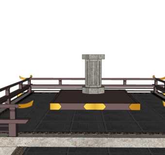 中式祭祀台su模型