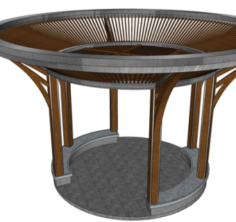 现代廊架凉亭su模型