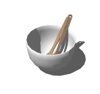 现代碗具su模型