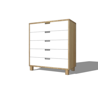 北欧实木斗柜su模型