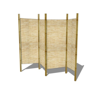现代竹编屏风su模型