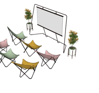 北欧皮革休闲椅su模型