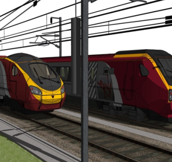 现代火车su模型