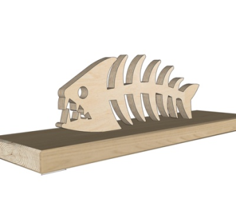 现代鱼骨雕塑摆件su模型