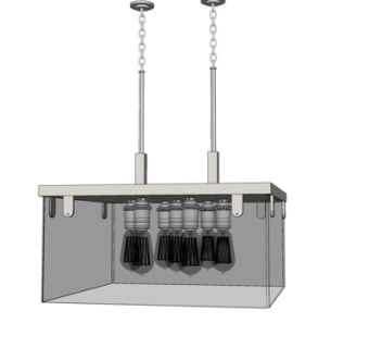 现代玻璃吊灯su模型
