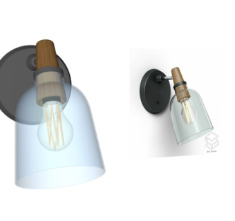 现代金属壁灯su模型