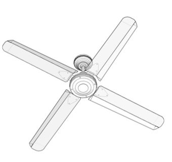 现代金属吊扇su模型