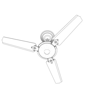 现代金属吊扇su模型