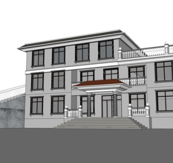 现代独栋别墅su模型