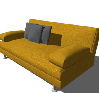 现代布艺多人沙发su模型