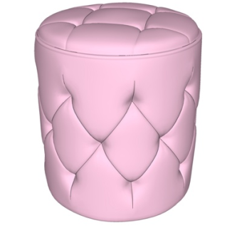 现代皮革沙发凳su模型