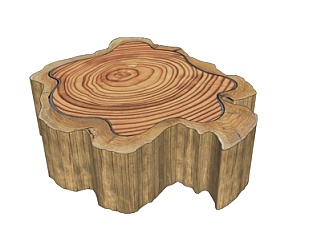 自然风<em>木桩凳子</em>su模型