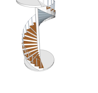 现代旋转楼梯su模型