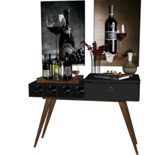 北欧实木边柜su模型