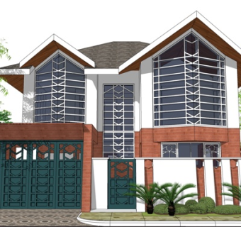 欧式独栋别墅su模型