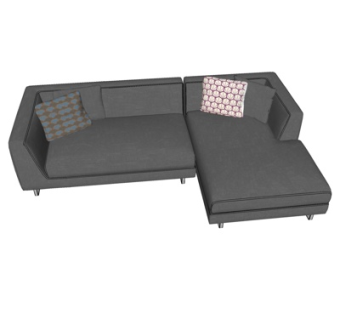 现代布艺多人沙发su模型