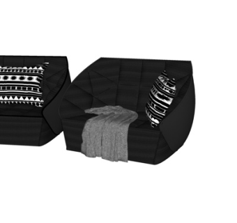 现代布艺休闲沙发su模型