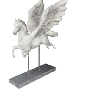 现代飞马雕塑摆件su模型