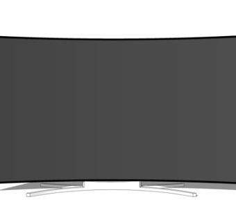 现代弧形显示器su模型