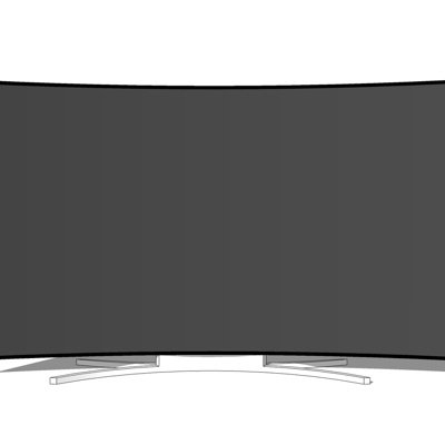 现代弧形显示器su模型