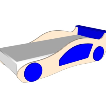 现代跑车儿童床su模型