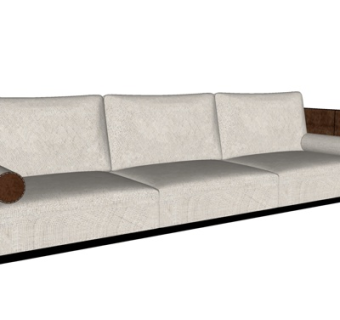 现代布艺多人沙发su模型