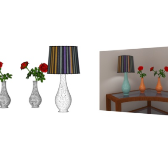 现代花瓶台灯su模型