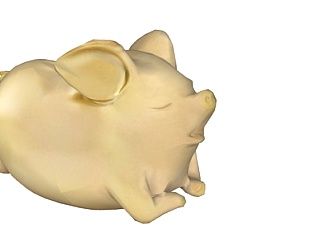 现代陶瓷小猪存钱罐su模型