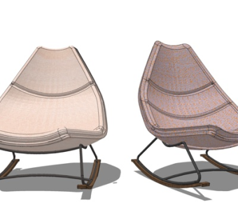 现代布艺休闲椅su模型