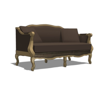 简欧布艺多人沙发su模型