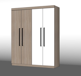 现代实木衣柜su模型